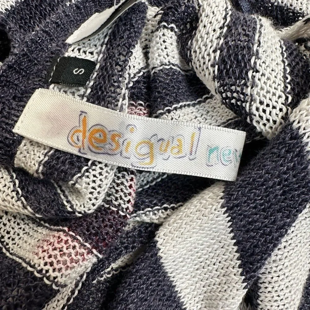 EUC Women’s Striped Multicolor Open Front Lightweight Sweater Cardigan - Small